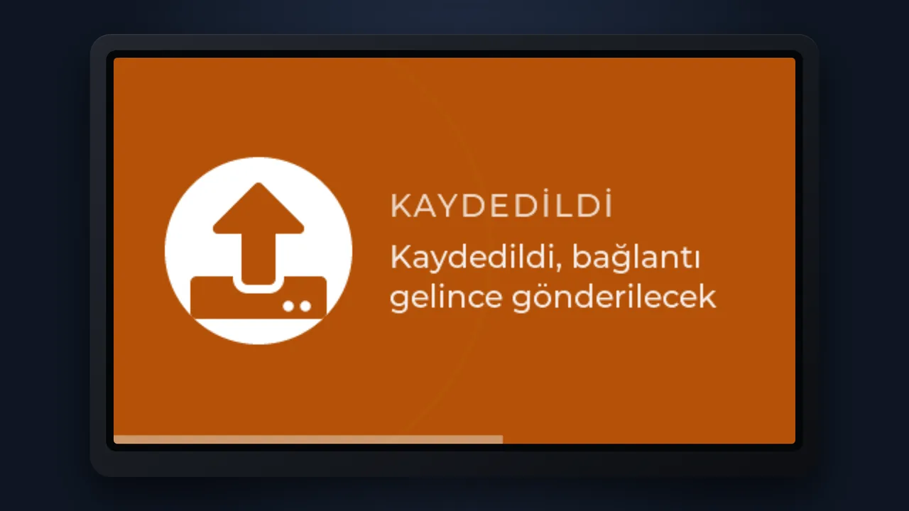 Kart okuyucu turuncu kaydedildi ekranı